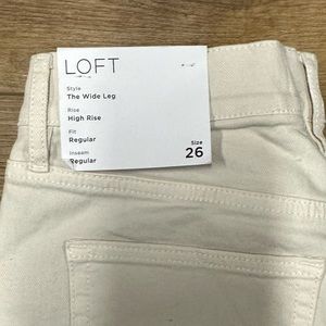 Loft Wide Leg Cream Denim